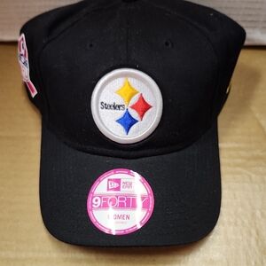 New Era Black Pits Steelers Cancer Cap